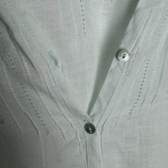 Eileen Fisher Irish Linen long tunic size S green minimalist lagenlook - Picture 4 of 6